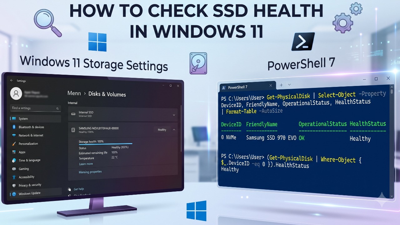 How to check SSD health in Windows 11 using Storage settings and PowerShell